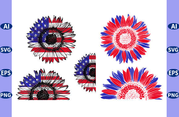 Sunflower 4th of July Bundle: Graphics for Crafts & Content